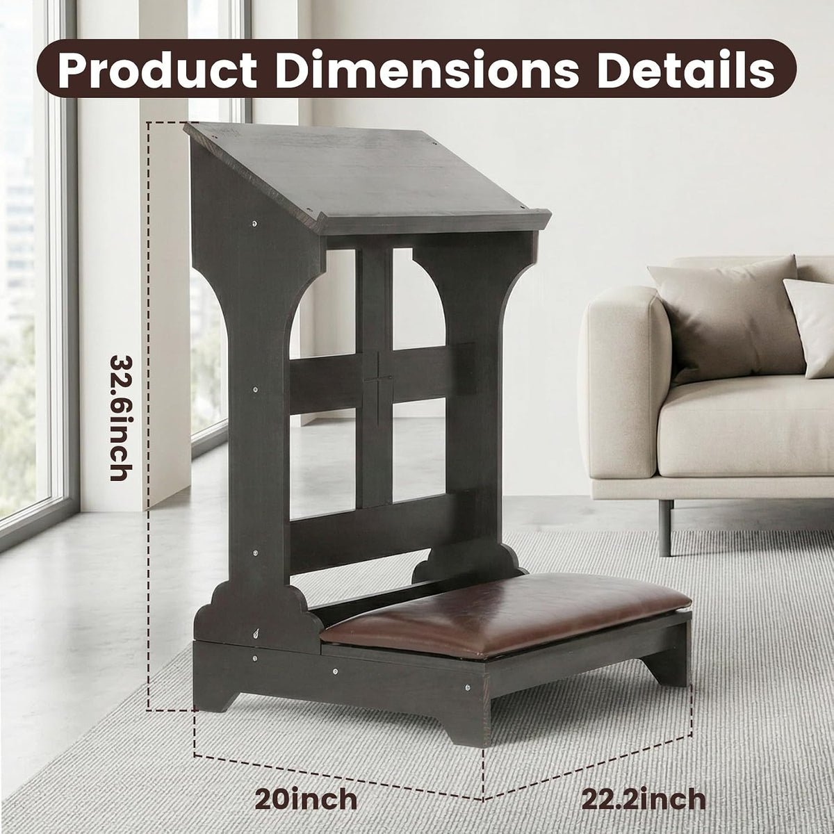 Prayer Kneeler Bench Wooden Prayer Bench for Kneeler Prayer Wooden Church Prayer Chair Prayer Bench Stool Padded