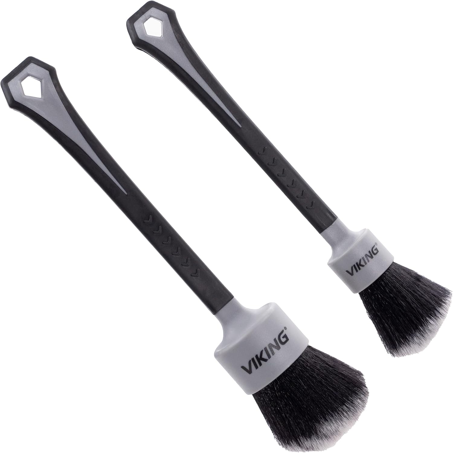 Car Detailing Brush Set for Car Cleaning Kit, Super-Soft Bristles for Interior Detail, Black/Grey, Includes Medium 1