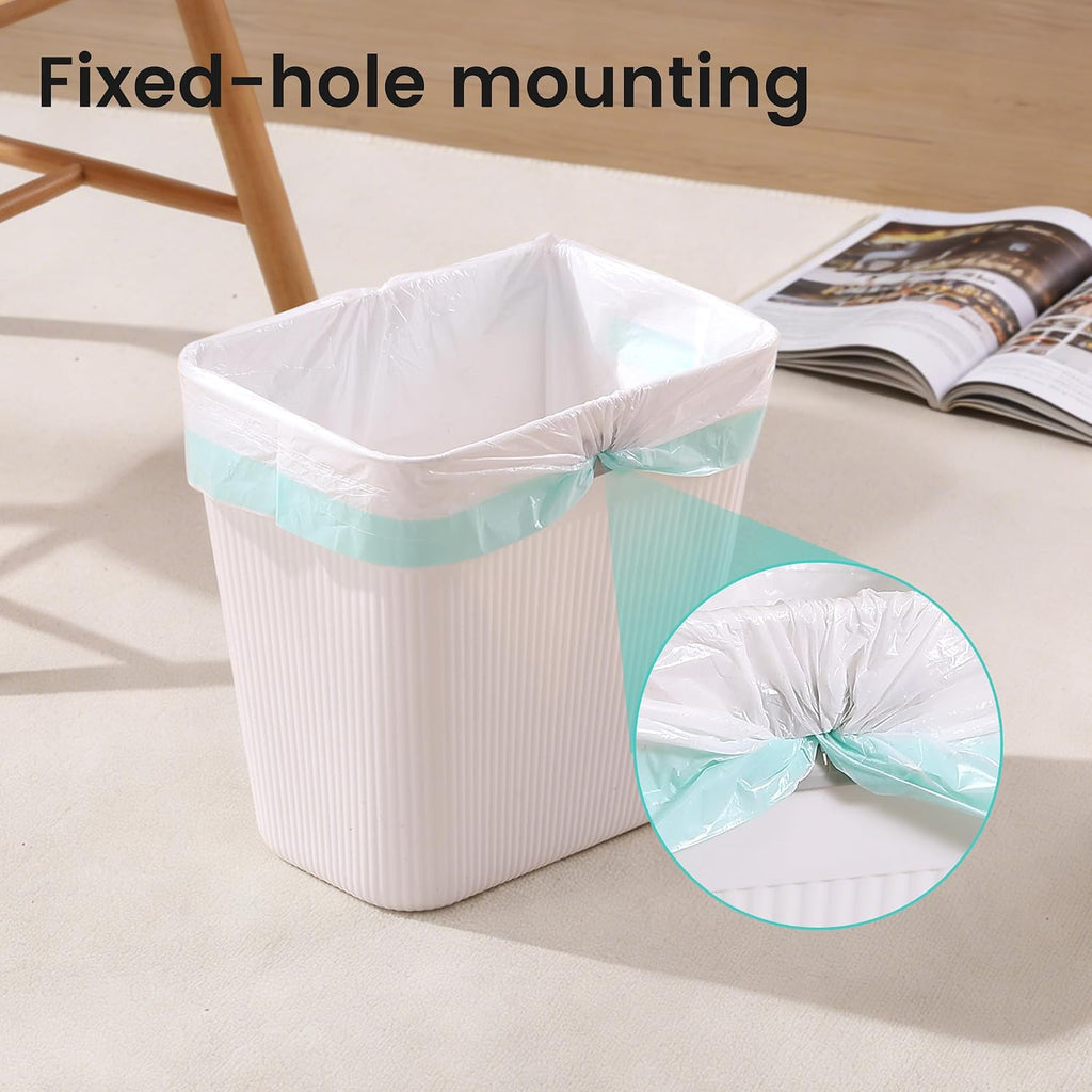 Slim Trash Can 3-Pack, 2.2 Gallon Plastic Wastebasket for Bathroom, Bedroom, Office, Kitchen with 4 Rolls Bags, White