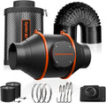 4 Inch Air Filtration Kit with RJ12 Speed Controller | Complete ventilation kit with inline duct fan, carbon filter