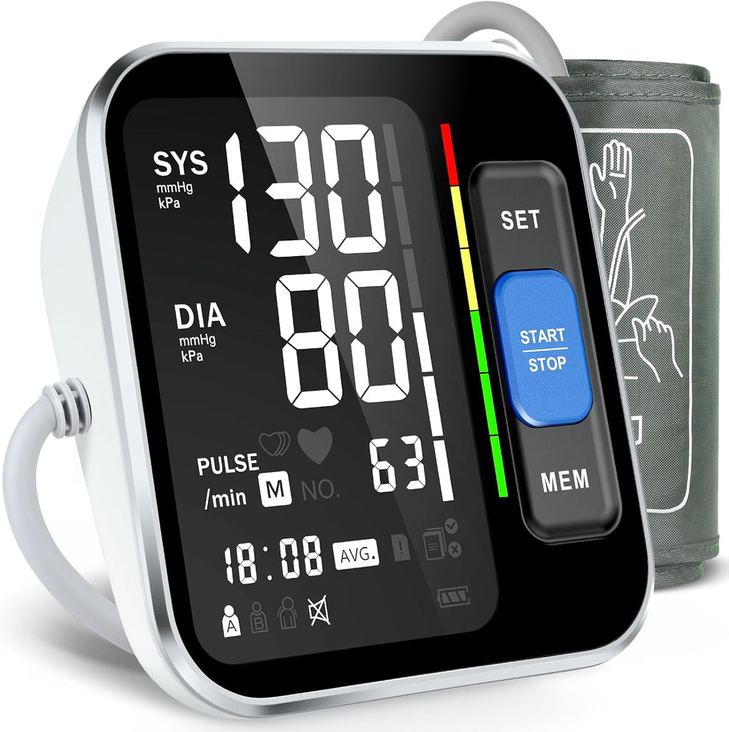 Blood Pressure Monitors for Home Use Upper Arm, Accurate Cuff 8.7”-15.7” Monitor with Large Backlight Display 2 Users