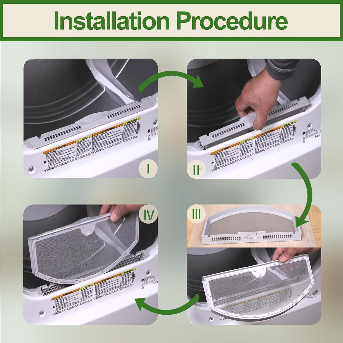 GTD42EASJ1WW GTD84ECPN2DG GTX52EASP0WB Dryer Lint Filter Fit for G-E Dryer