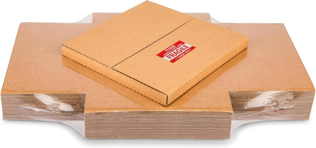 LP Mailers, 12.8x12.8x1-inch Vinyl Record Shipping Boxes, 50 Pack