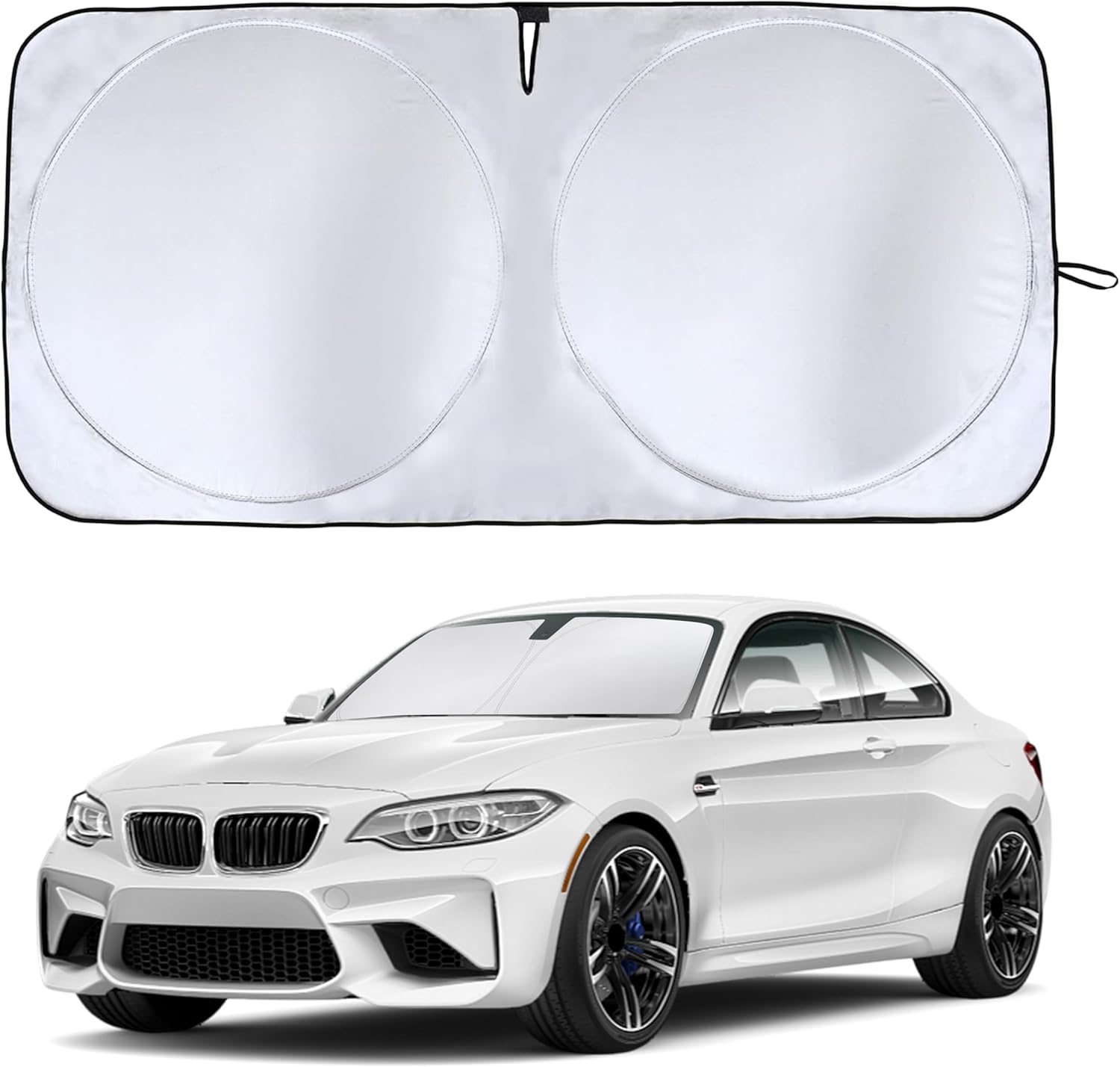 2026 Upgraded Car Windshield Sun Shade with Innovative No Light Pass High Coverage Technology, Foldable Window