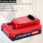 Lasica 2Pack Compatible with Porter Cable 3.0Ah 20V Battery Pack