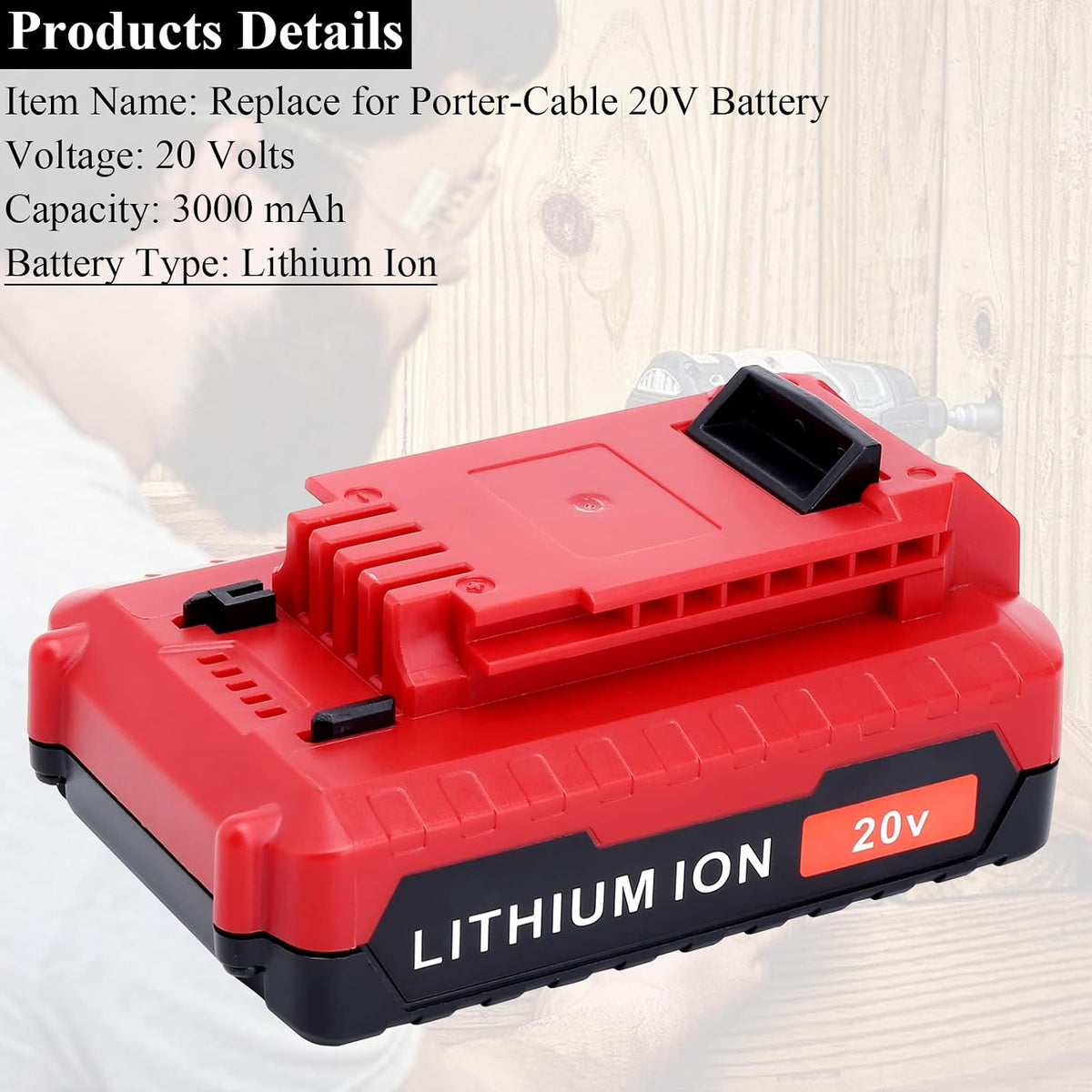 Lasica 2Pack Compatible with Porter Cable 3.0Ah 20V Battery Pack