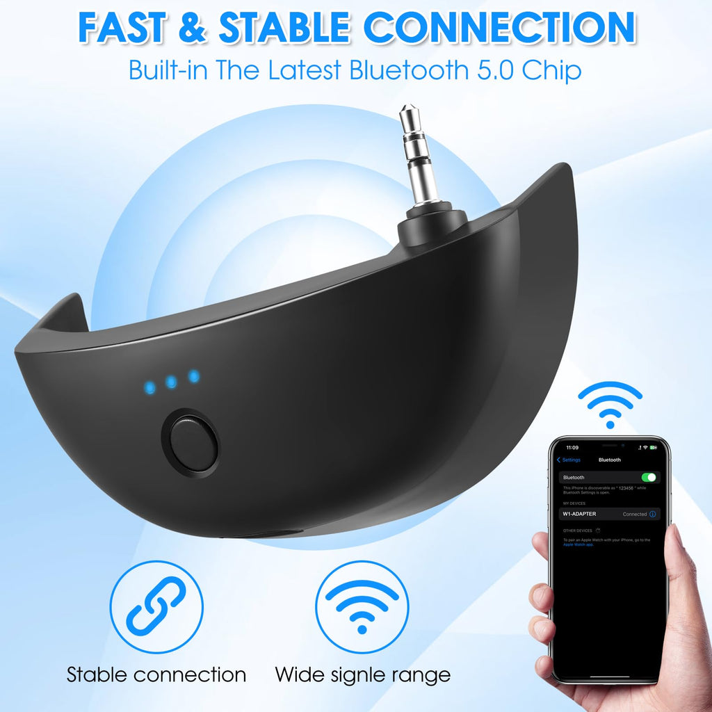 Bluetooth Adapter for Walker's Earmuffs, Wireless Bluetooth 5.1 Receiver, Rechargeable Bluetooth Accessories