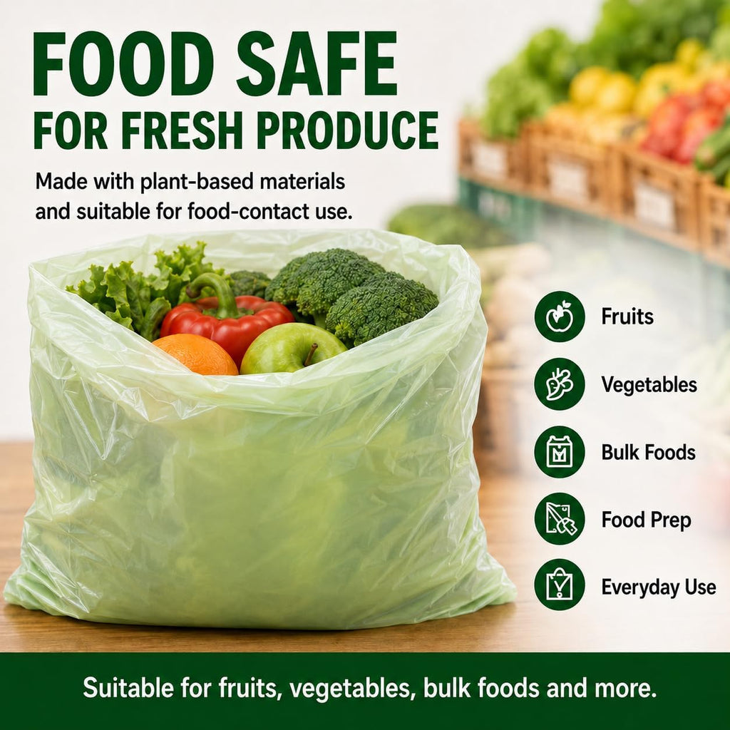 Compostable Produce Bags, 15" x 18", 1 Roll x 250