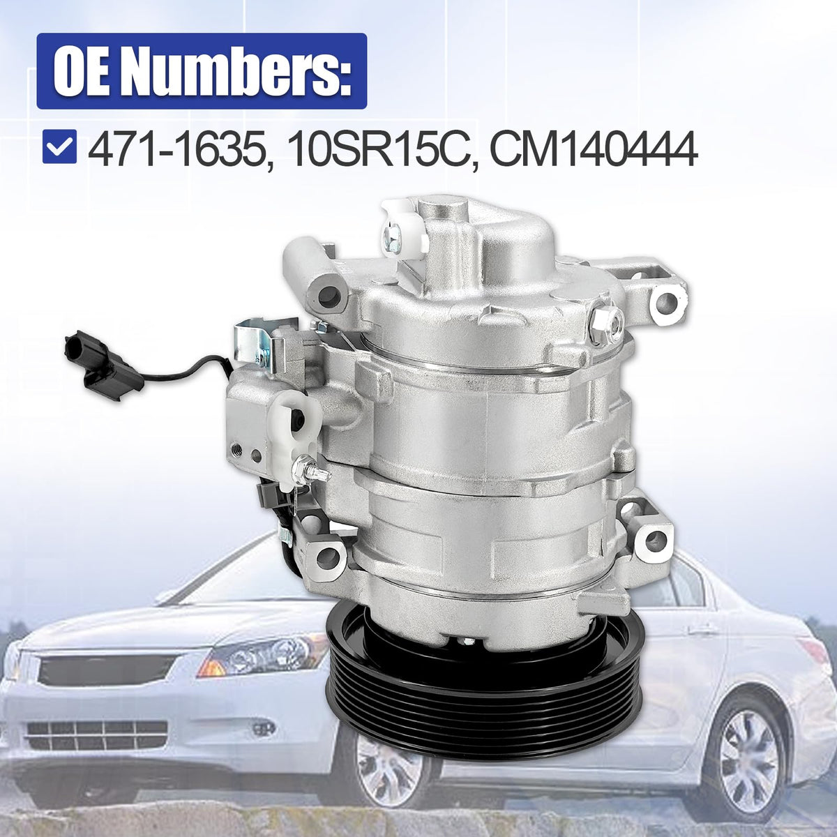 Blrack 471-1635 10SR15C A/C Compressor Fit for Honda Accord Crosstour