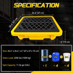1 Drum Spill Containment Pallet, Leakproof Spill Tray with Drain