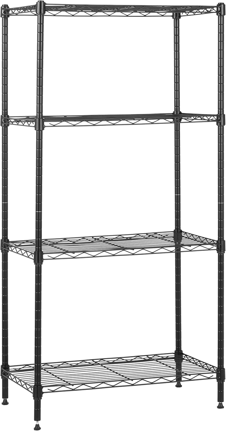 4-Shelf Steel Wire Storage Shelves for Garage, Adjustable Metal Shelving Unit, 200 lbs Per Shelf, 23.2" W x 48" H x