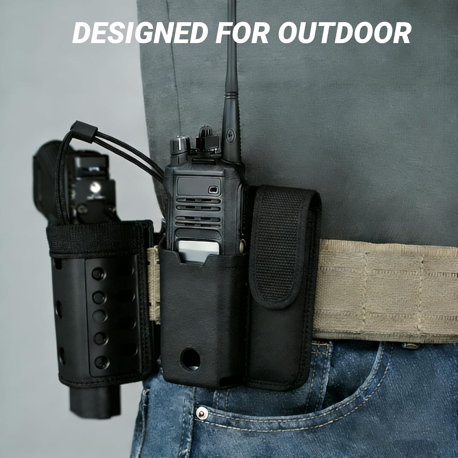 Tactical Radio Holster with Molle Vest Clip, Portable Radio Case Compatible with Motorola APX8000 APX6000 Radios with