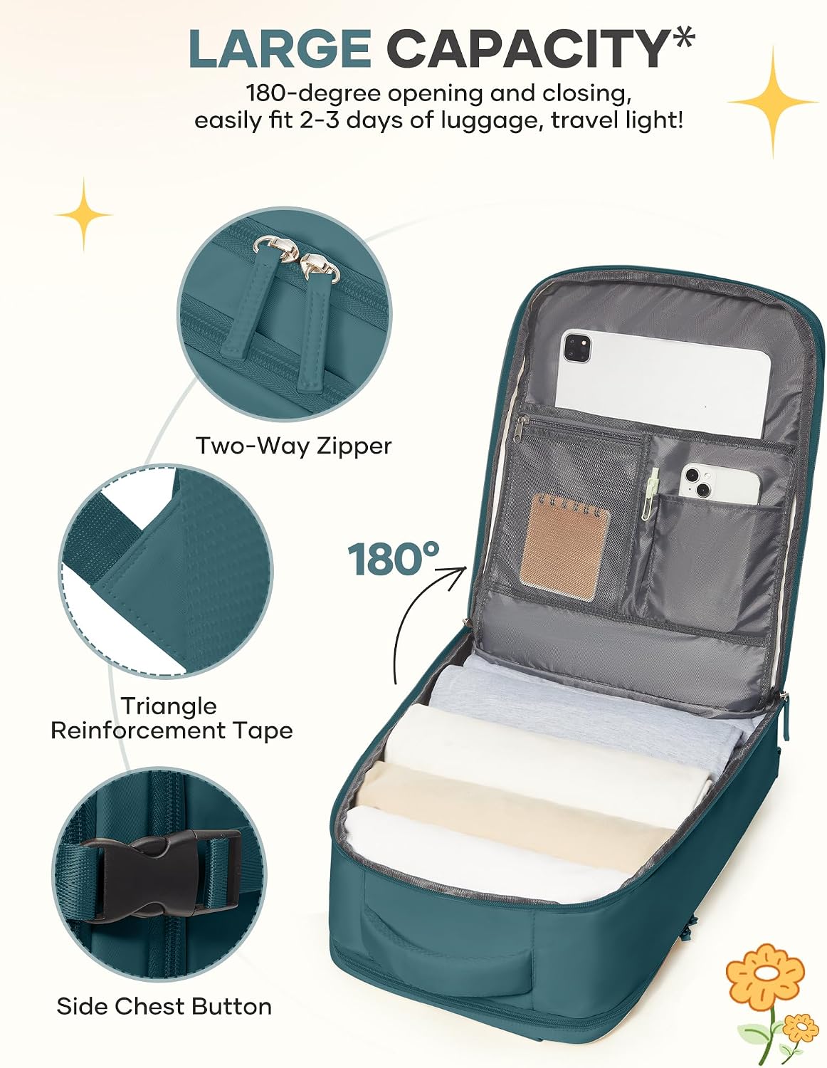 Travel Backpack For Women Men Airline Approved Carry On Backpack Flight Approved Waterproof Sports Luggage Backpack
