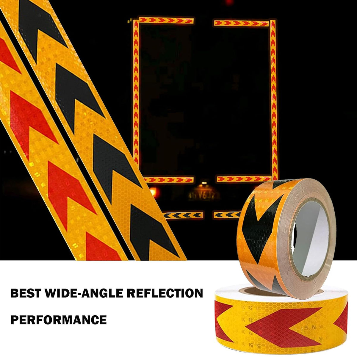 Arrow Reflective Tape 2" Outdoor Waterproof High Visibility Strong Adhesive Caution Reflector Safety Warning