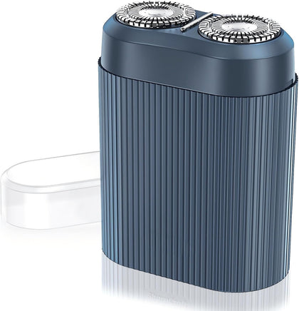 Dual Head Electric Shaver for Men, Rechargeable USB Portable Razor, Wet & Dry Washable Rotary Shaver, Compact Travel