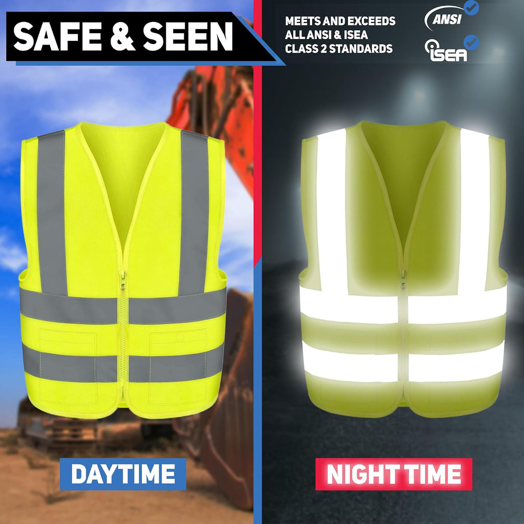 High Visibility Safety Vest ANSI Class 2, 2 Pockets