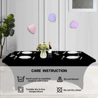 2 Pack 6FT Black Table Cloth for Rectangular Spandex Table Cover