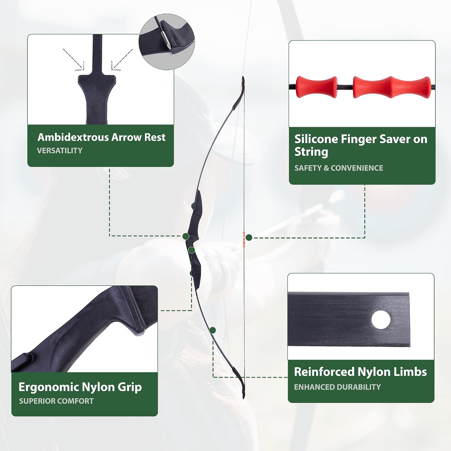 Archery Recurve Bow and Arrow Set for Adults/Youth Beginners | Left & Right Handed, Takedown Bow for Teens, Target