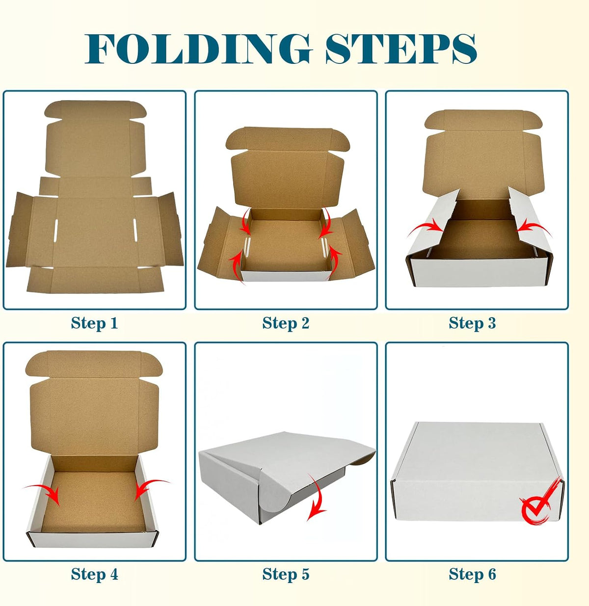Small Shipping Boxes 7x6x2, Set of 25, White Corrugated Cardboard Box Mailer (YD762-25W)