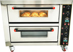 Commercial Pizza Oven Movable Double Deck Convection Oven Commercial Cooker Double Electric Baking Ovens 20℃-350℃
