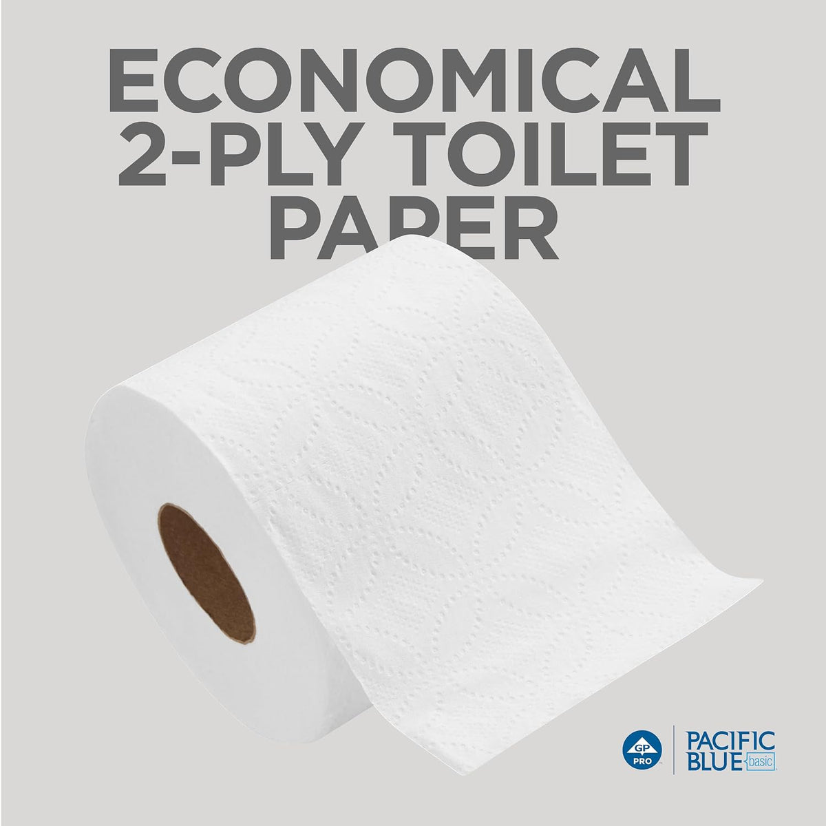 Pacific Blue Basic 2-Ply Embossed Toilet Paper,19880/01, 550 Sheets Per Roll, 80 Rolls Per Case