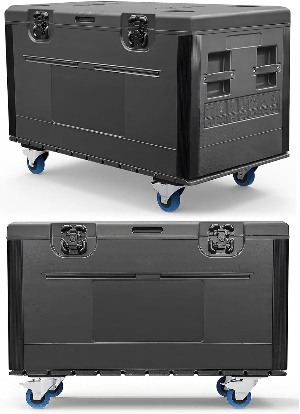 Rolling Road Case 44"x22"x24", Heavy Duty Cable Trunk with Wheels | Stackable Utility ATA Flight Case