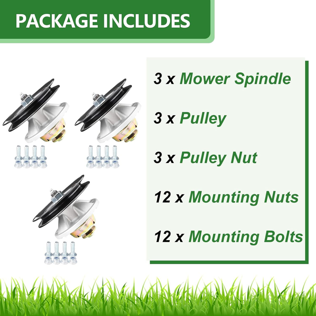 AM121342 AM121229 Deck Spindle Assembly Fit for John Deere 54 48 44 Inch 345 335 325 GT235 LX188 Mower Spindle JD LX178 LX240 GT275 GT245 GT325 Tractor Parts (3 Pack)