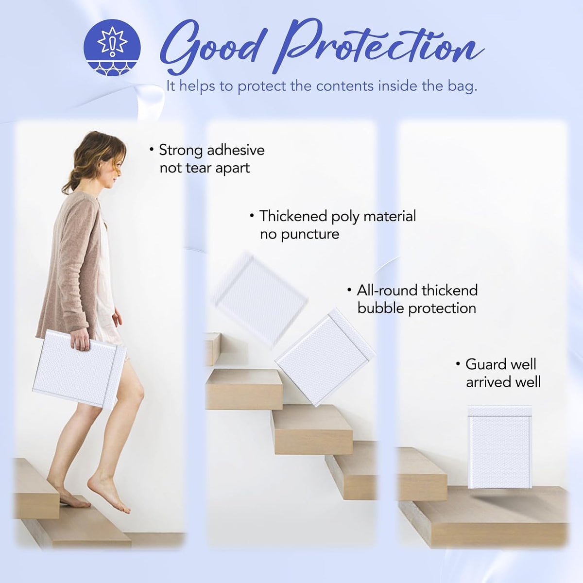 White Bubble Mailers 9.5x14.5" 25 Pack Large Opaque Padded Envelopes