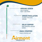 (25 Pack) 12 AWG Solid Copper Ground Pigtail Wire with Green Ground Screws