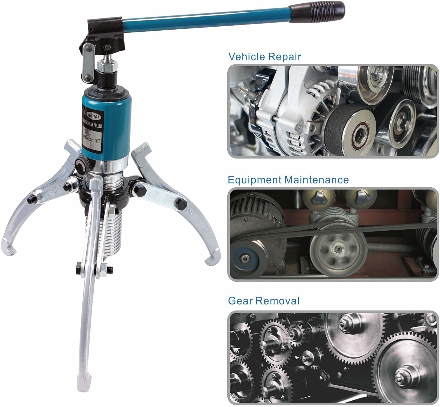 10Ton Hydraulic Gear Puller Wheel Bearing Pulling Separator 3 in 1 Pump Oil Tube Drawing Machine M/Case