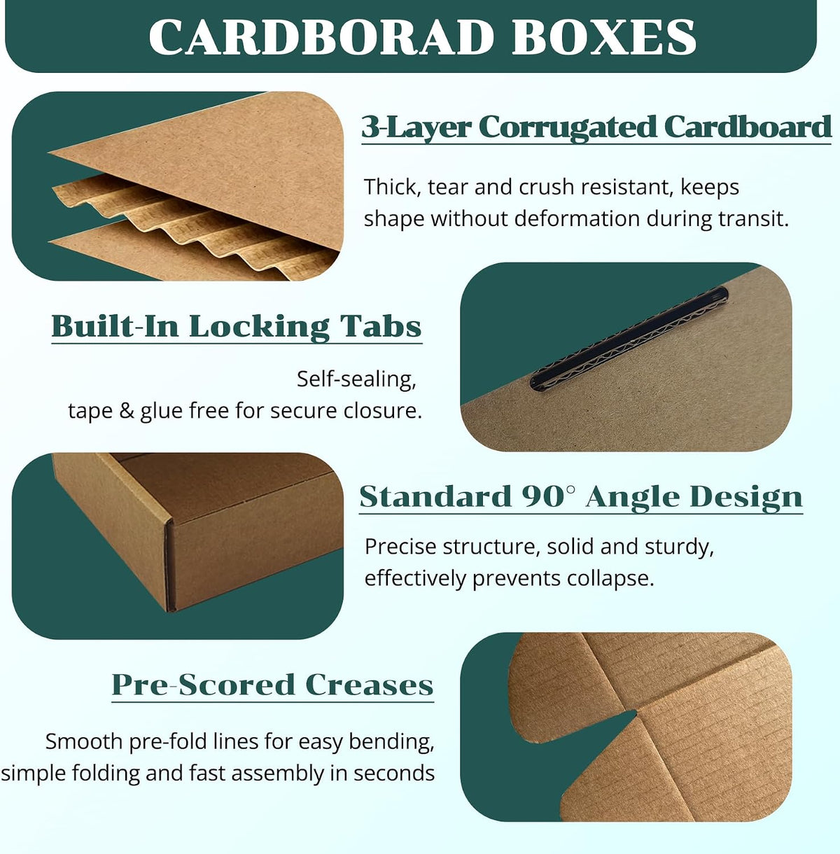Brown Shipping Boxes 7x6x2 Inch 50 Pack, Corrugated Packaging Boxes