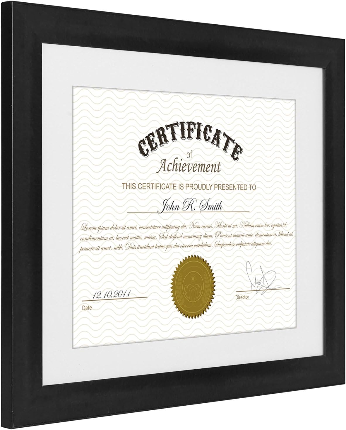 11x14 Diploma Frame with Shatter-Resistant Glass - Set of 2 - Use as 8.5x11 Frame with Mat or Display 11x14 Documents