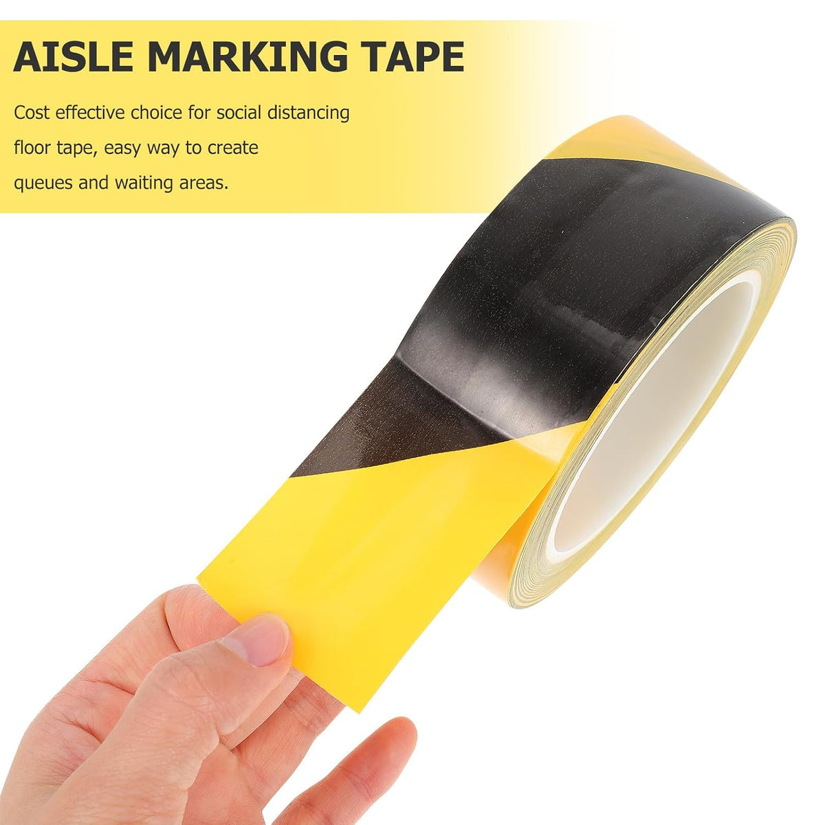 1 Roll Floor Marking PVC Warning Tape Black Yellow