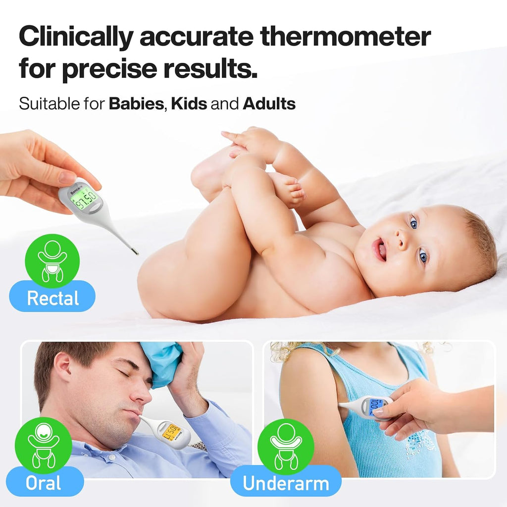 Boncare 9 Seconds Basal Body Thermometer for Ovulation (Rice-White)