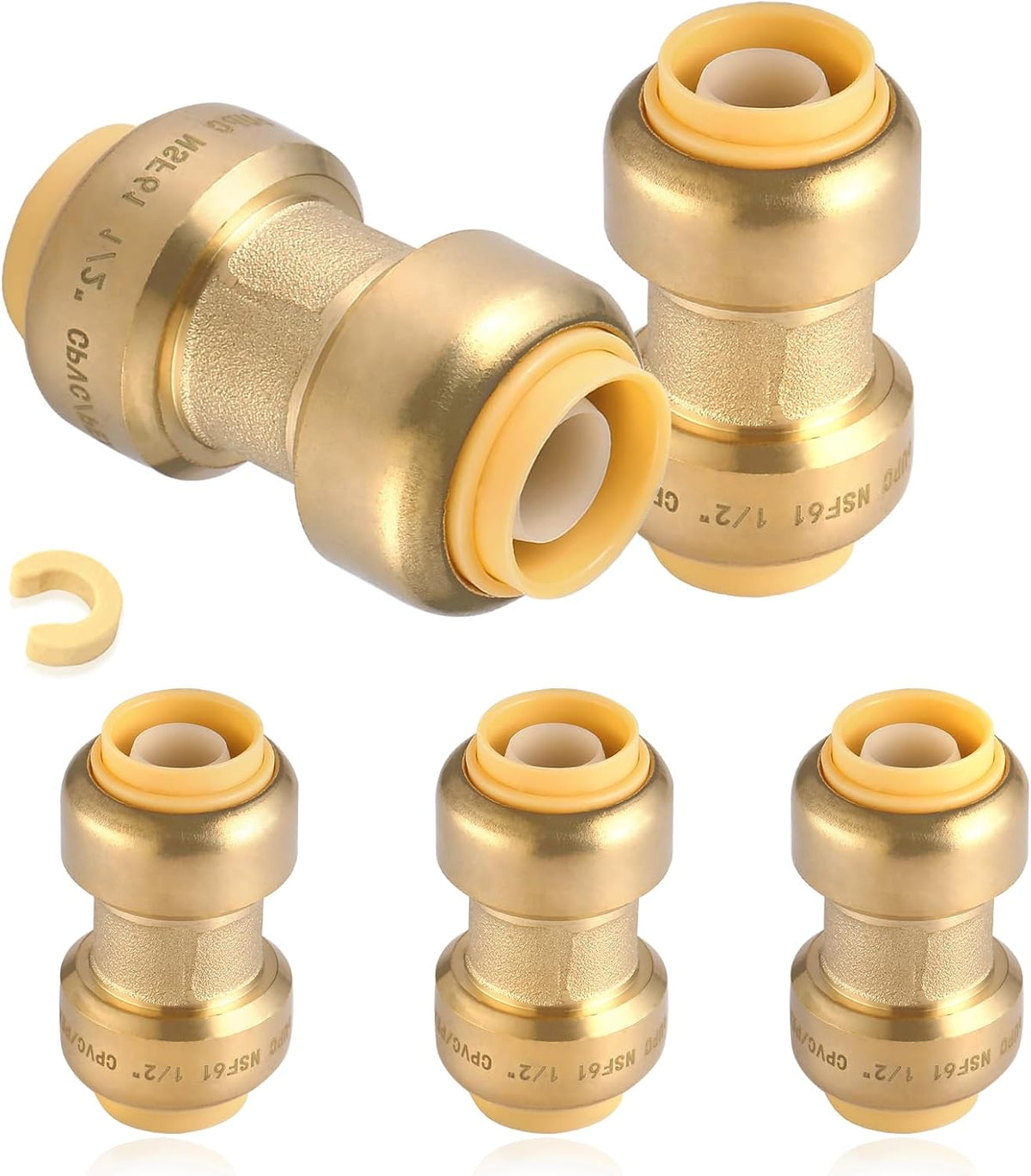 5PC HeSun 1" x 1" Push to Connect Coupling(PF009-5)