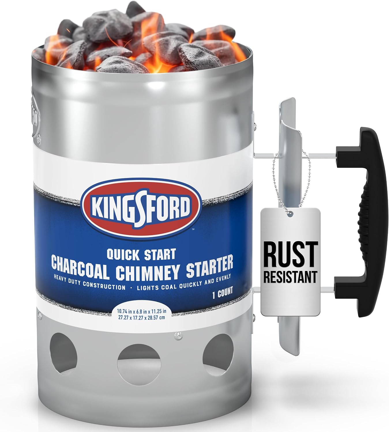 Heavy Duty Charcoal Chimney Starter, Large Capacity
