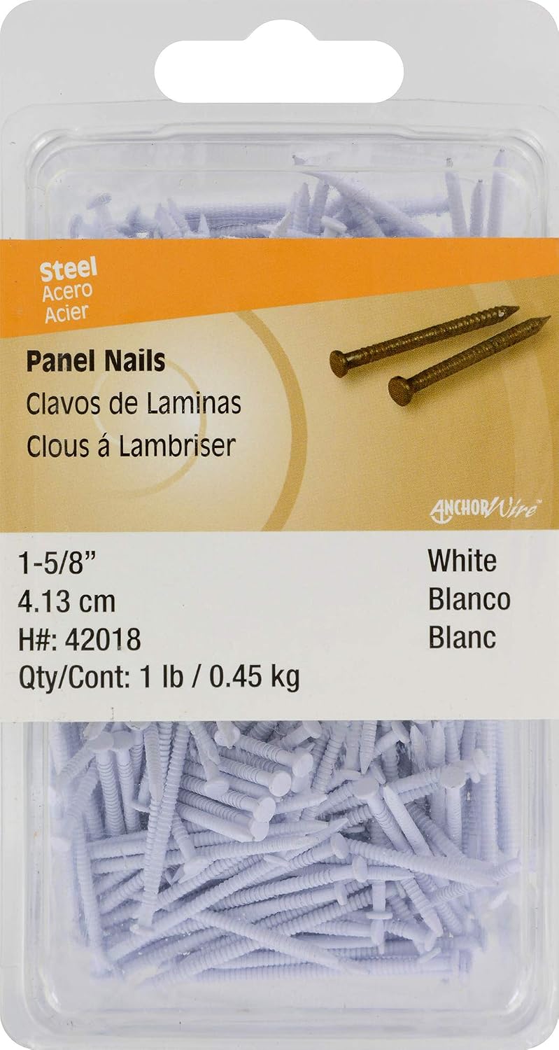 Anchor Wire White Ring-Shank Panel Nails for Paneling #15 x 1-5/8", 1 lb