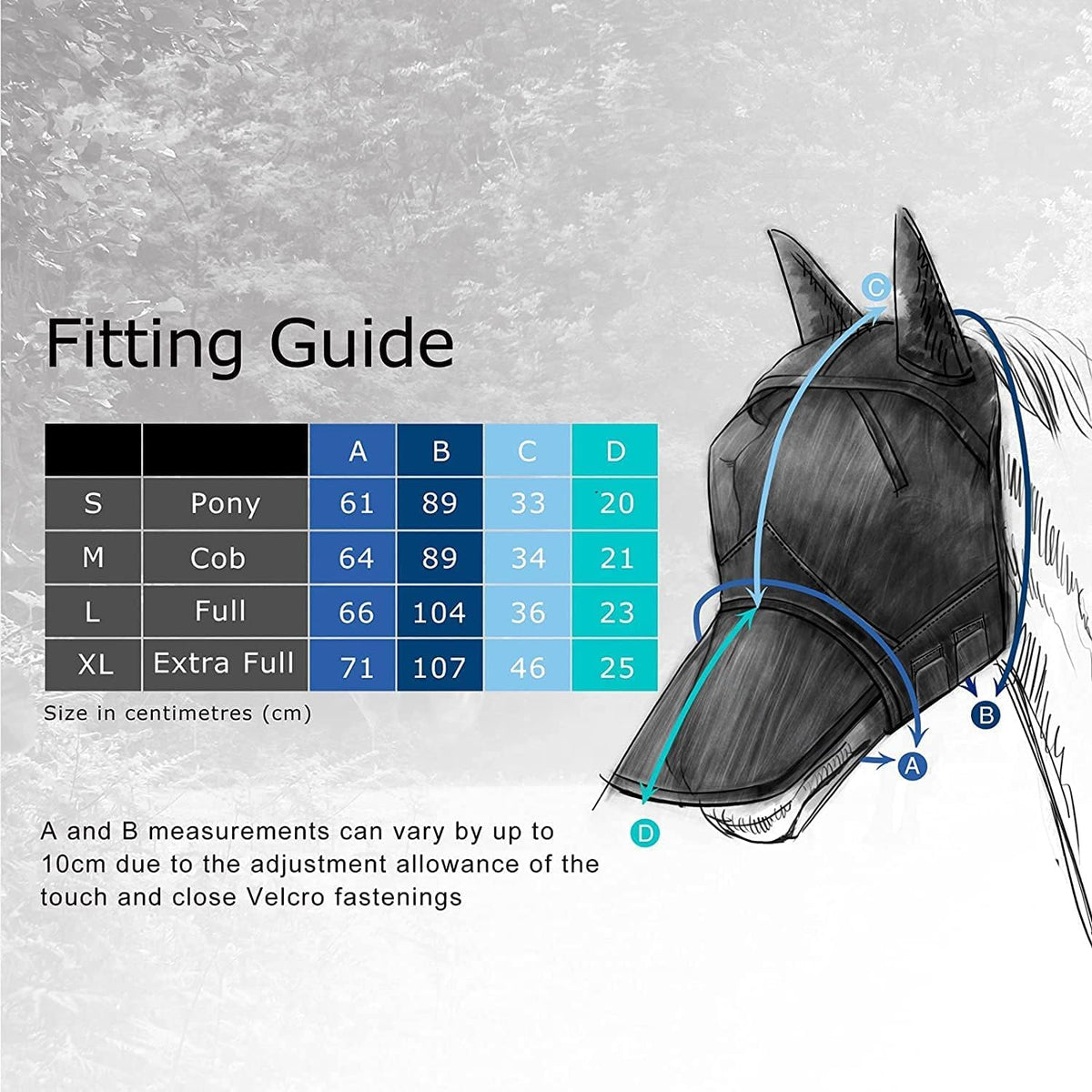 CareMaster Horse Fly Mask Large Eye Space Full Face No Ears Moonlight Silver Large Full Size