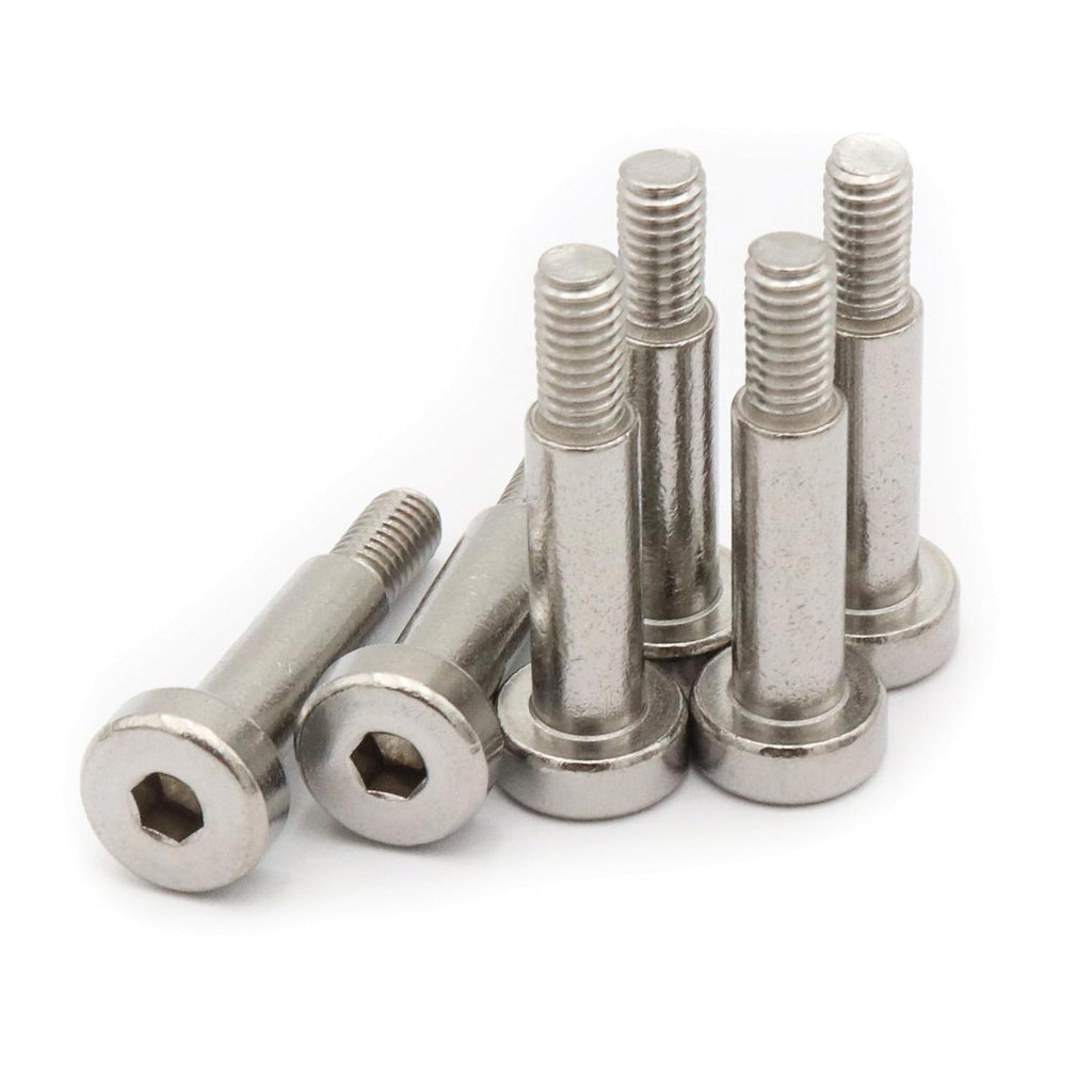 30pcs Hex Socket Shoulder Bolt, 5mm x M4 x 15mm Hex Socket Shoulder Bolt, 304 Stainless Steel (Silvery)