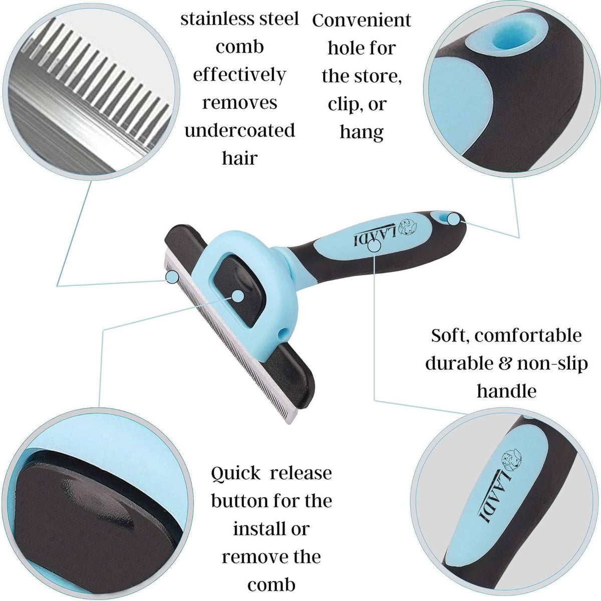 Deshedding Tool for Dogs and Cats - Reduces Shedding by Up to 95% in Less Than 10 Minutes - Professional Grooming