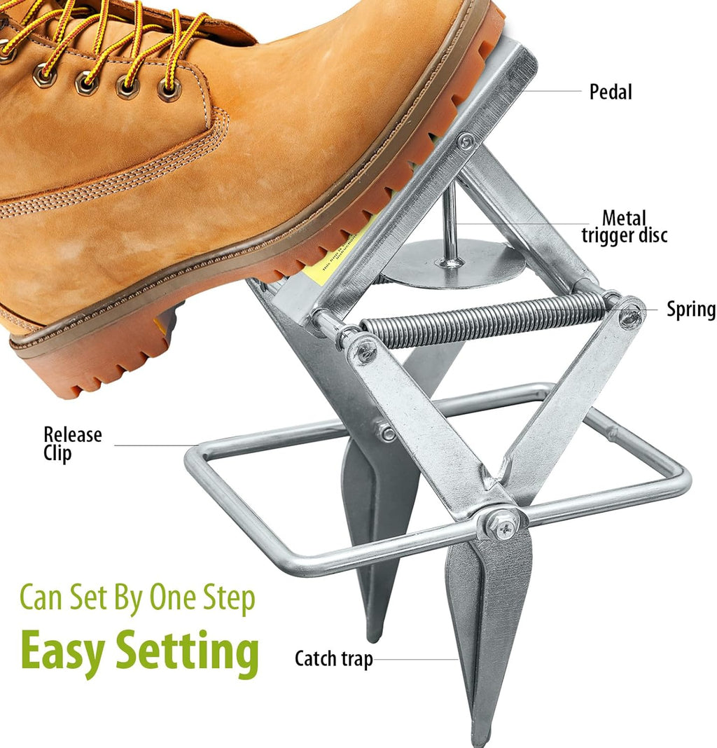 Mole Trap,Galvanized Steel Scissor Trap,Reusable and Easy-Set Quick Capture Solution for Moles and Gophers in Lawns