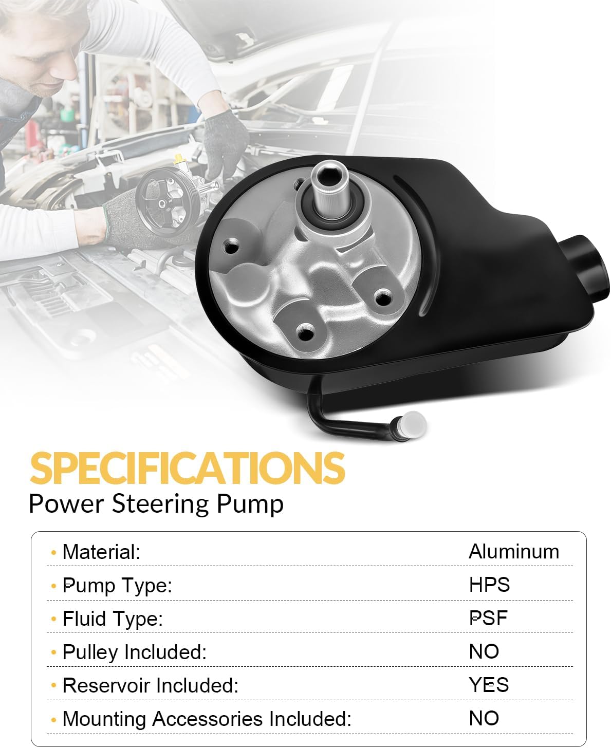 AATEE Power Steering Pump with Reservoir for:-Chevy Silverado Suburban