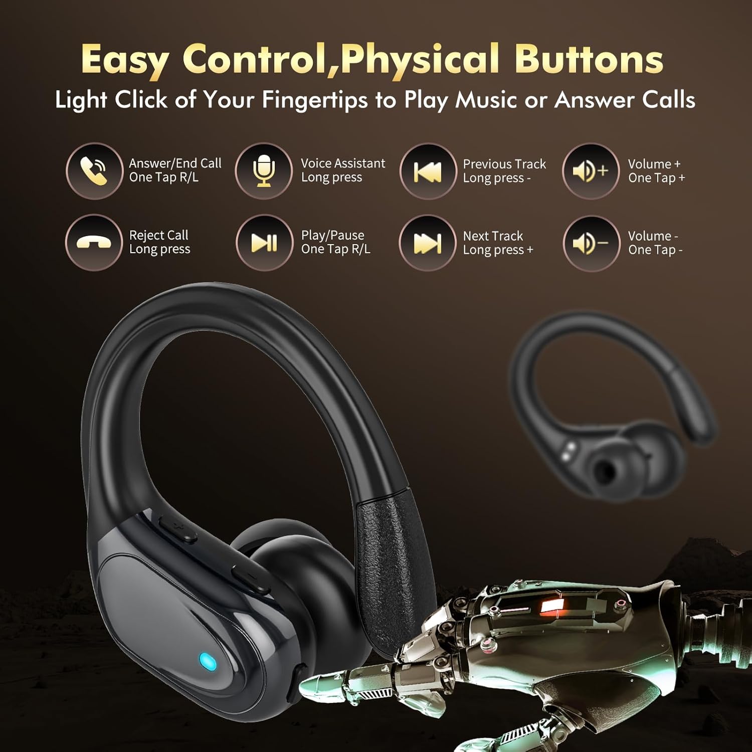 Wireless Earbuds Bluetooth Headphones 80hrs Playback Ear Buds Power Display with Noise Canceling Mic Headsets for