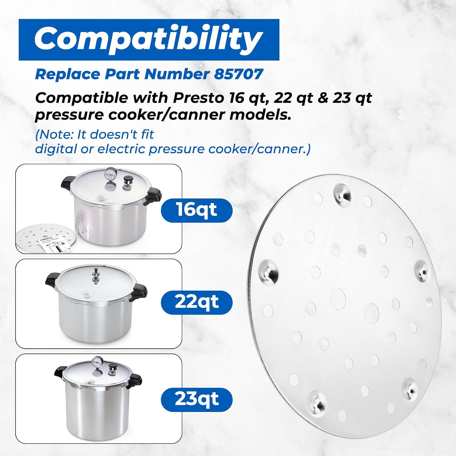 85707 11" Pressure Canner Rack Compatible with Presto 16, 22 & 23 Quart