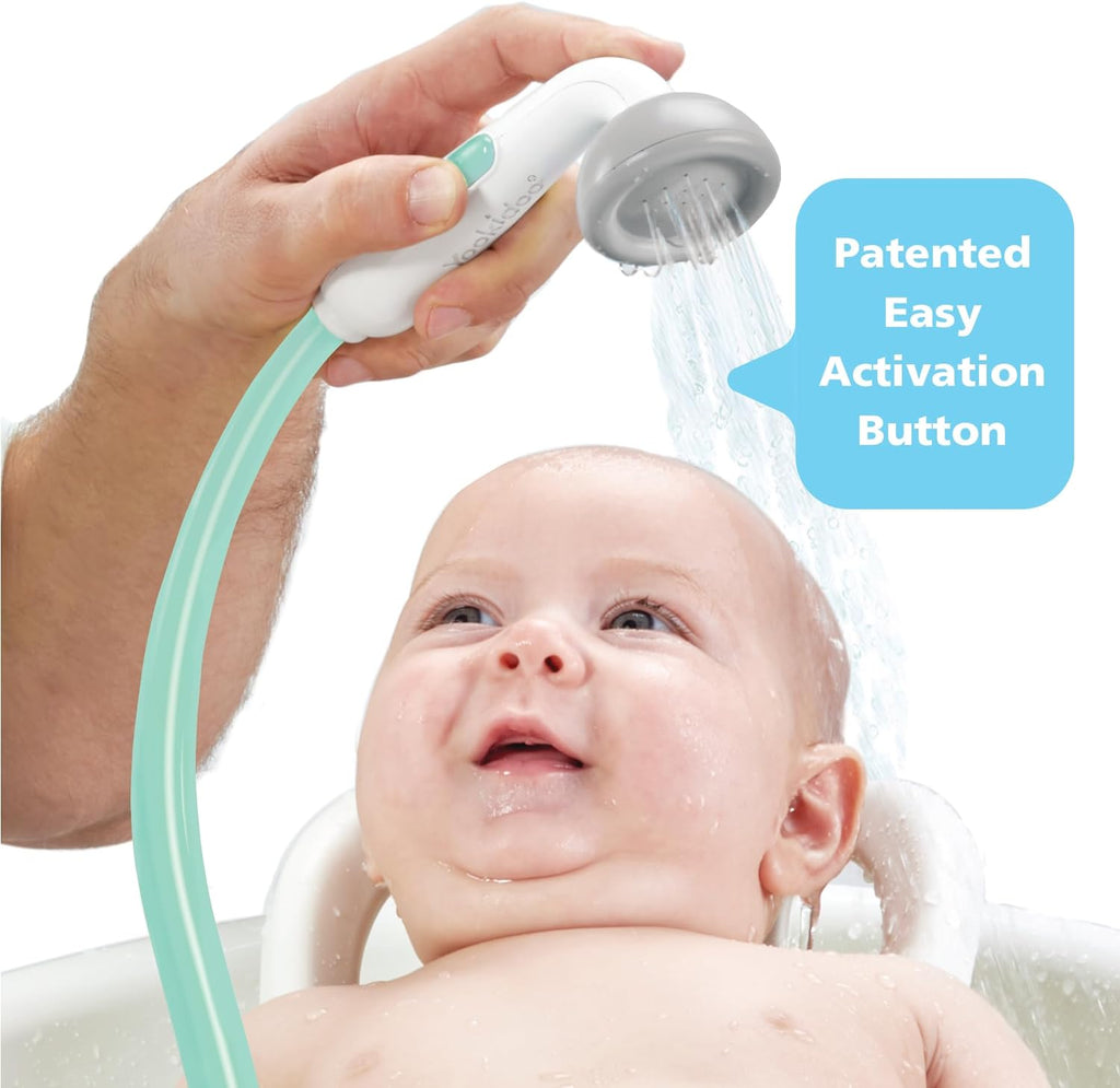 Baby Bath Shower Head - Elephant Water Pump and Trunk Spout Sprayer - One Handed Flow Control for Newborn Babies in