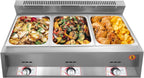 Commercial Countertop 3 Gas Fryer Deep Fryer Propane(LPG) NG Stainless Steel 18L