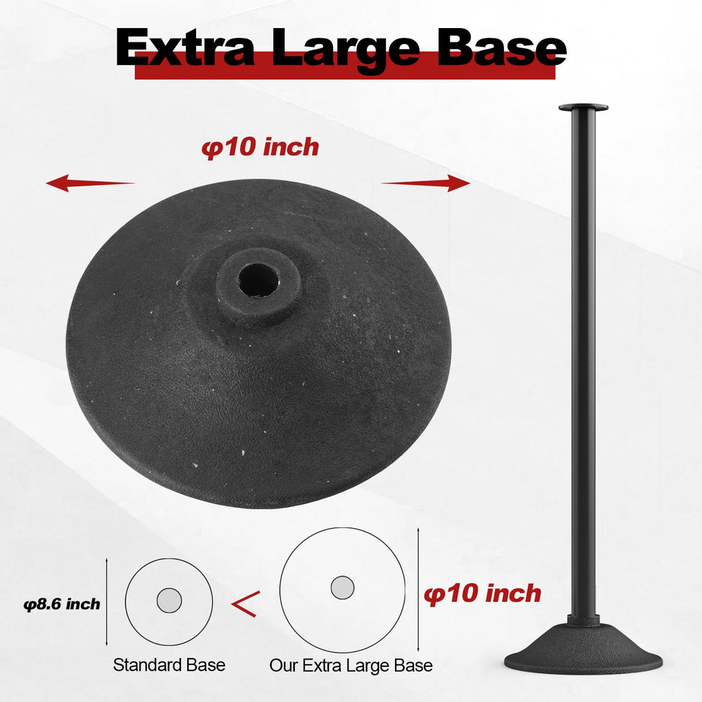 Stanchions Post with Red Velvet Ropes, Weighted Base, 34", 2 PCS