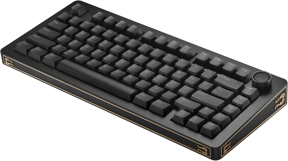 M80 75% Metal Wireless Mechanical Keyboard, 5000mAh, Bluetooth, 2.4G & Wired, Hot-Swappable, Multi-Function Dial