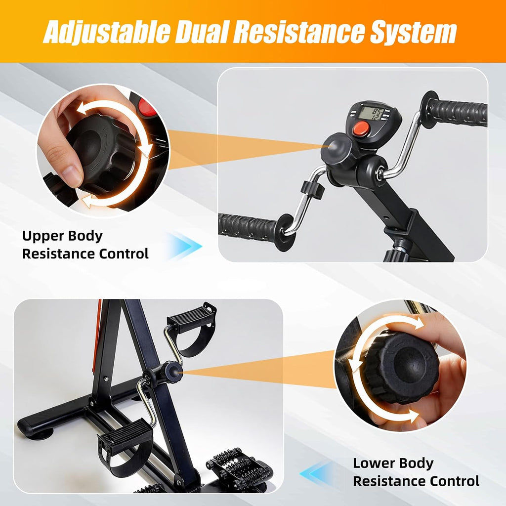 Arm and Leg Exercise Pedal Machine for Seniors, Seated Rehabilitation Bike for Physical Therapy, Elderly Stroke