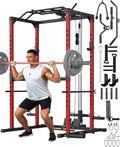 Power Cage, Power Racks for Home Gym with Pulley System | 1200 LBS Weight Capacity Multi-Functional Squat Rack for